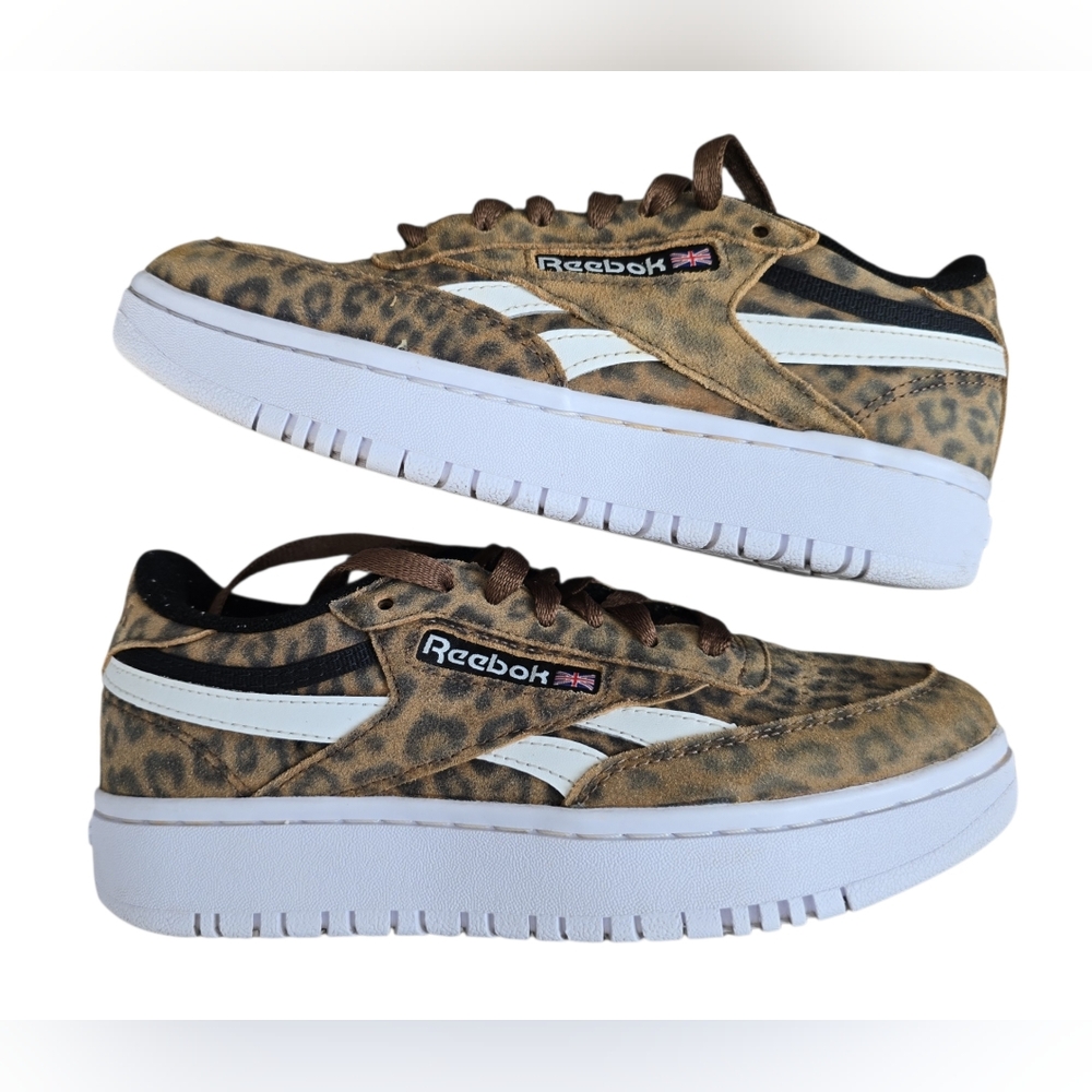 Reebok Club C Double Revenge Leopard Print - Women’s Size US 7 VGUC